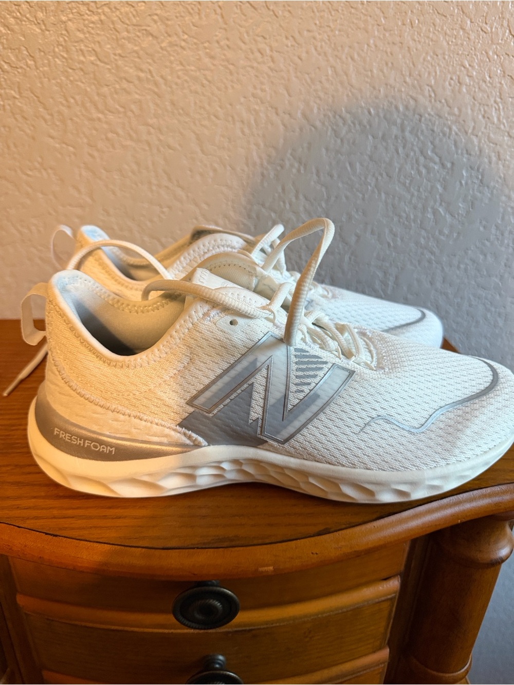 New Balance White and Gray Fresh Foam Running Shoes
